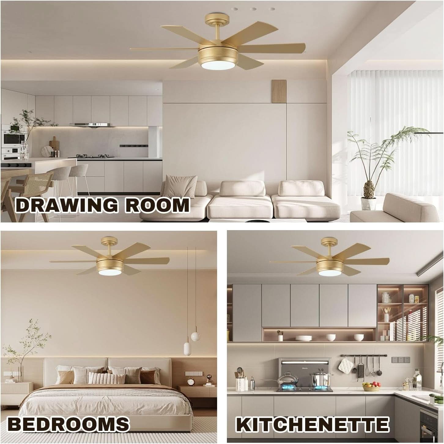 42 Inch Ceiling Fan With Remote Dimmable LED Lighting