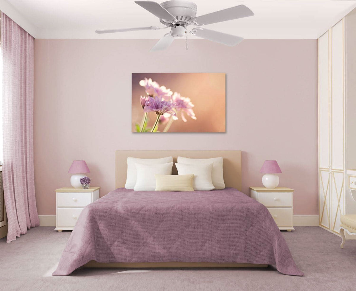 42 Inch White Flush Mount Ceiling Fan With Quiet Motor