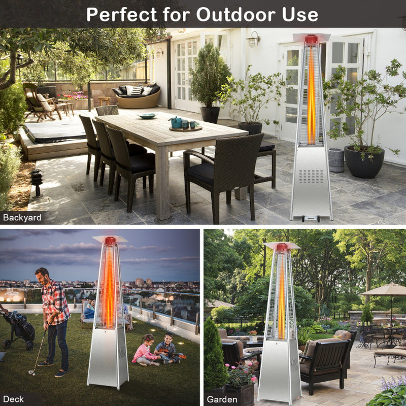 42000 BTU Pyramid Patio Heater With Wheels For Outdoor