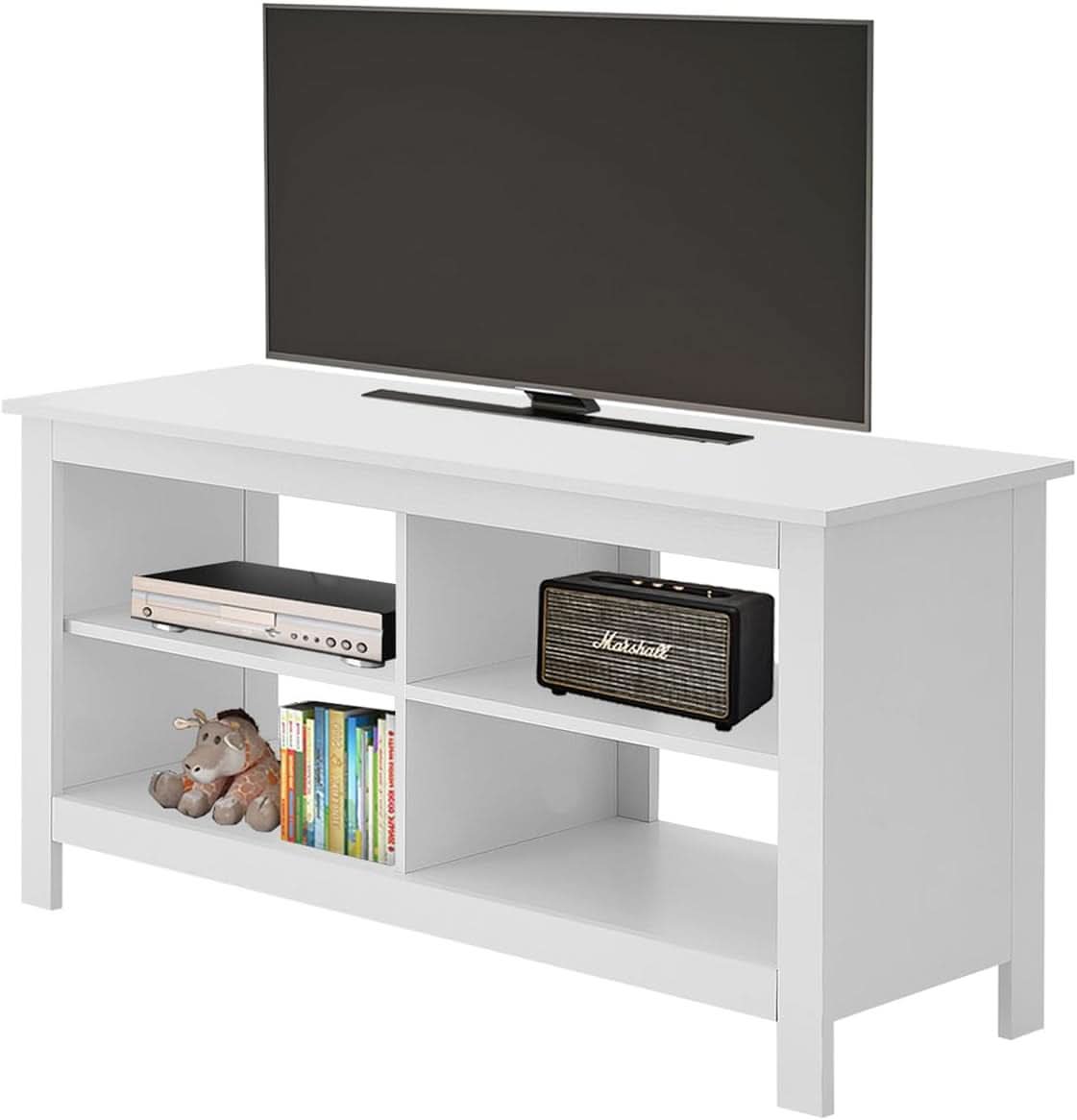 43 Inch White Mid Century Modern TV Stand For 50 Inch TVs