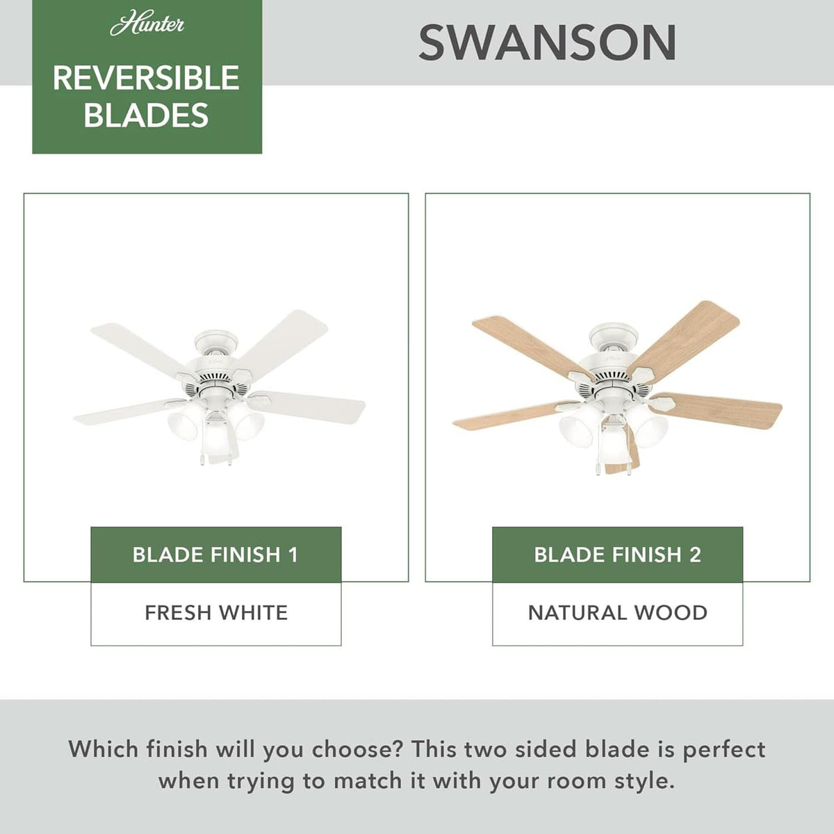 44 Inch Indoor Ceiling Fan With LED Lights Quiet Motor