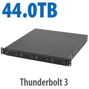 44.0TB (1x8.0TB NVMe + 3x12.0TB HDD) Flex 1U4 4-Bay Rackmount Thunderbolt Storage,