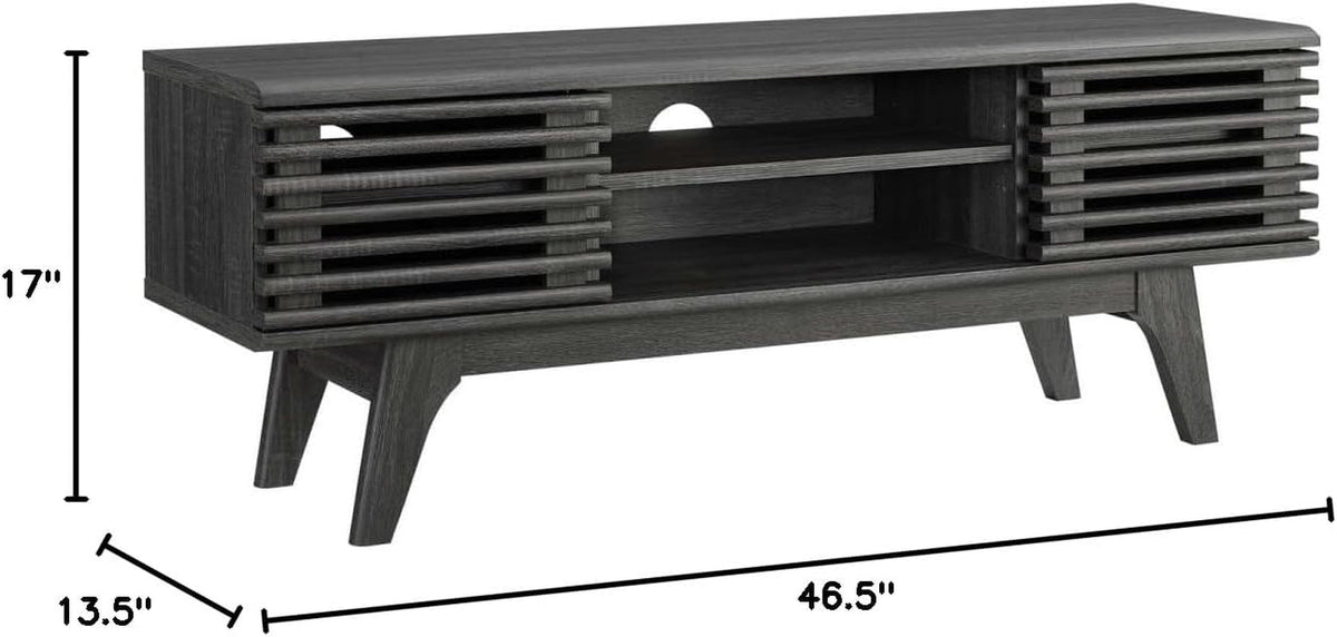 46-Inch Charcoal TV Stand Sleek Modern Wooden Console