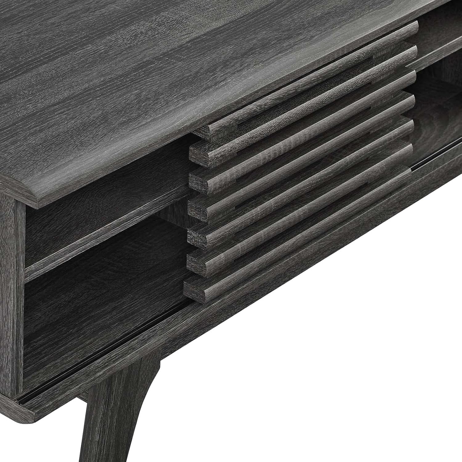 46-Inch Charcoal TV Stand Sleek Modern Wooden Console