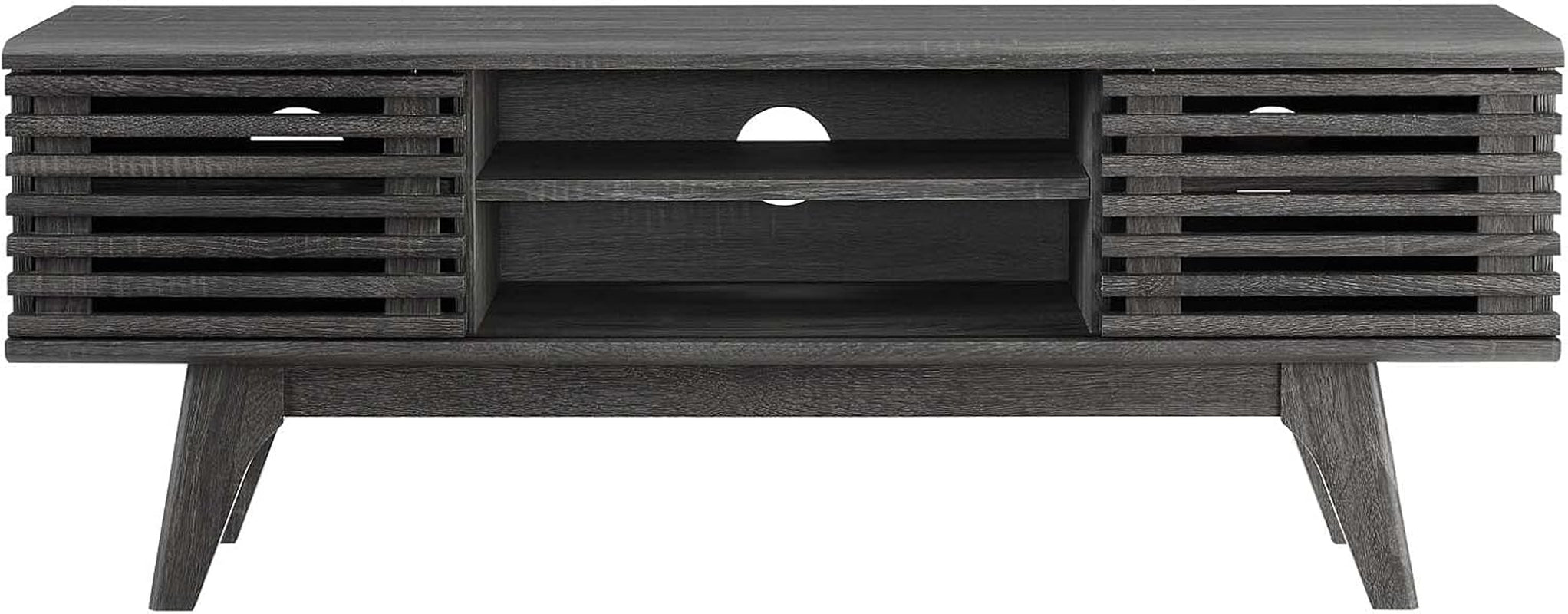 46-Inch Charcoal TV Stand Sleek Modern Wooden Console