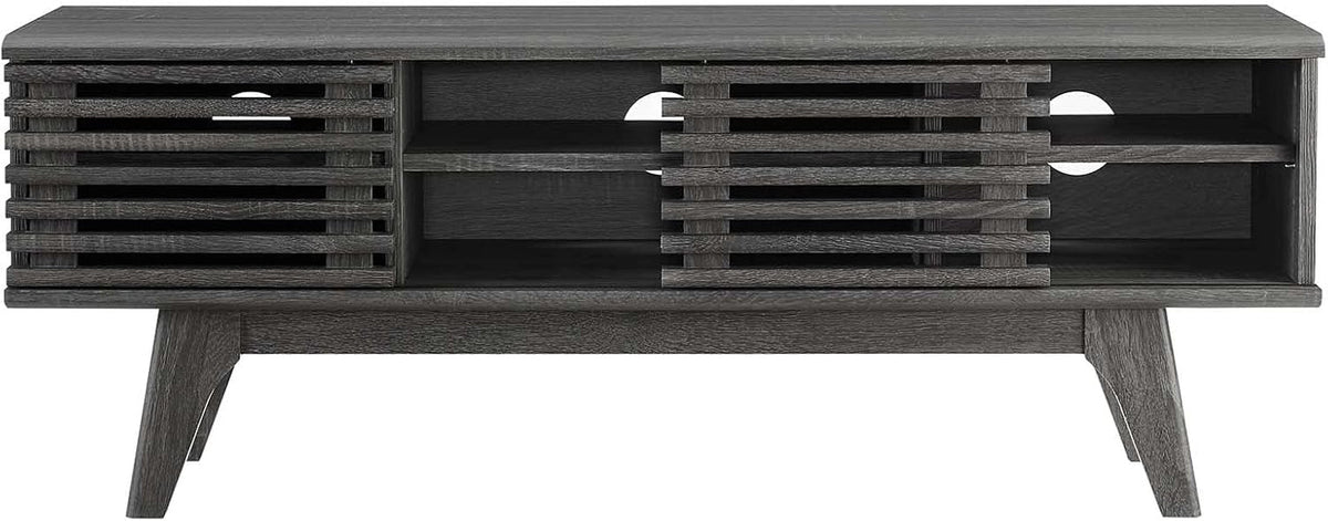 46-Inch Charcoal TV Stand Sleek Modern Wooden Console