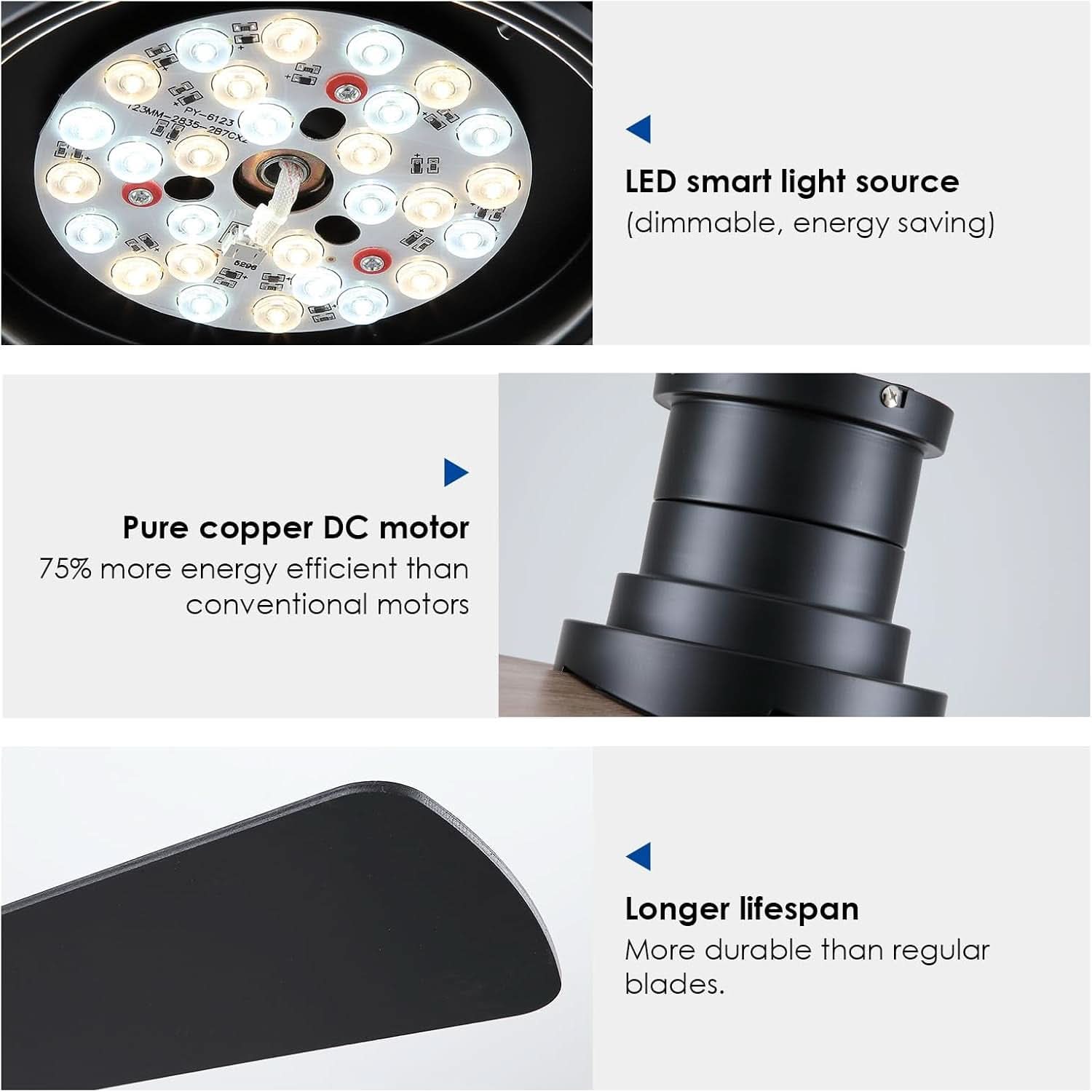 46 Inch DC Motor Ceiling Fan With Remote App Control