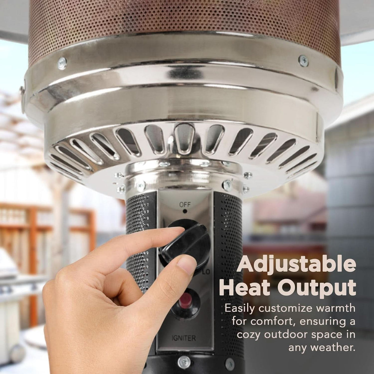 46,000 BTU Outdoor Patio Heater With Wheels Havana Bronze