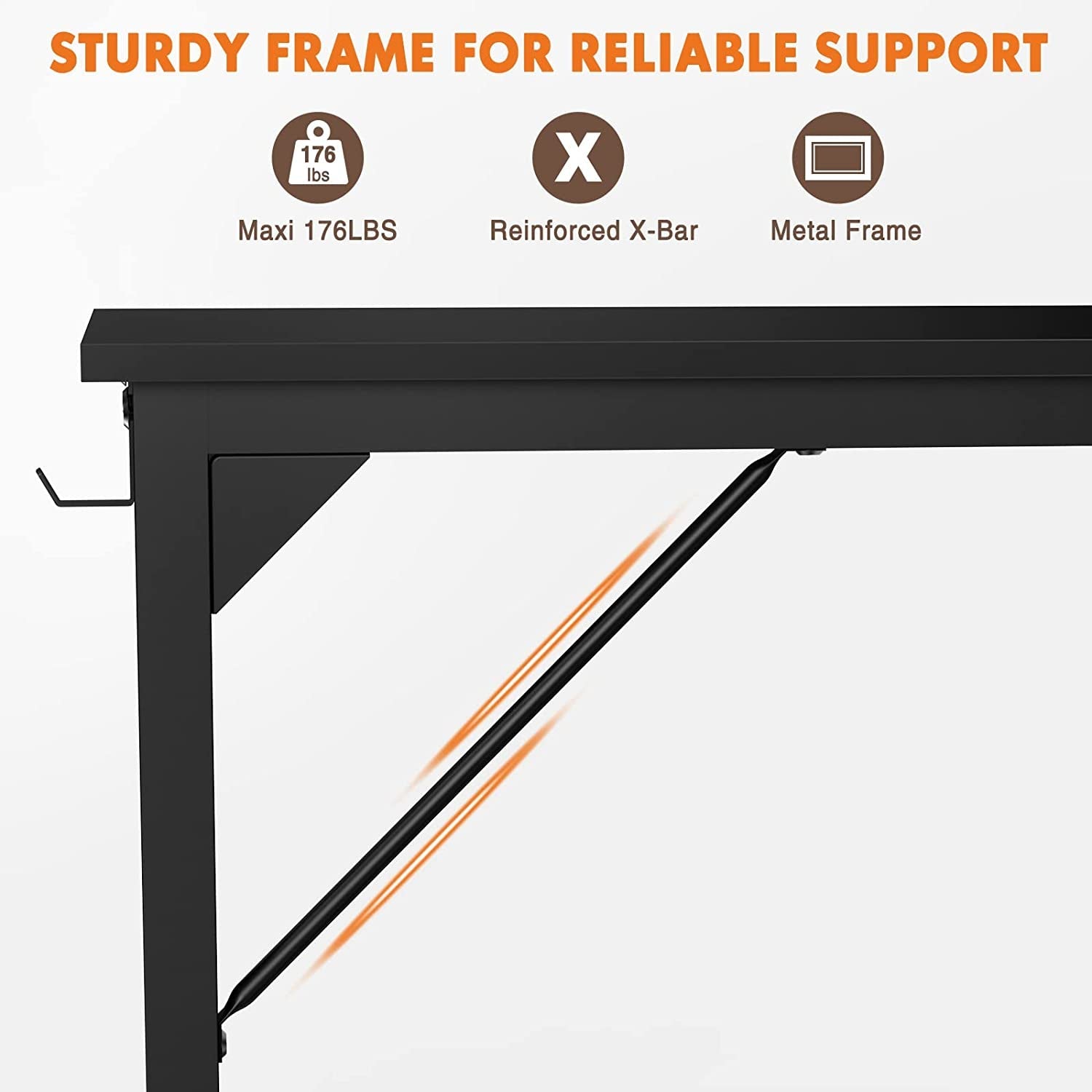 47 Inch Computer Desk For Two Monitors With Storage Bag