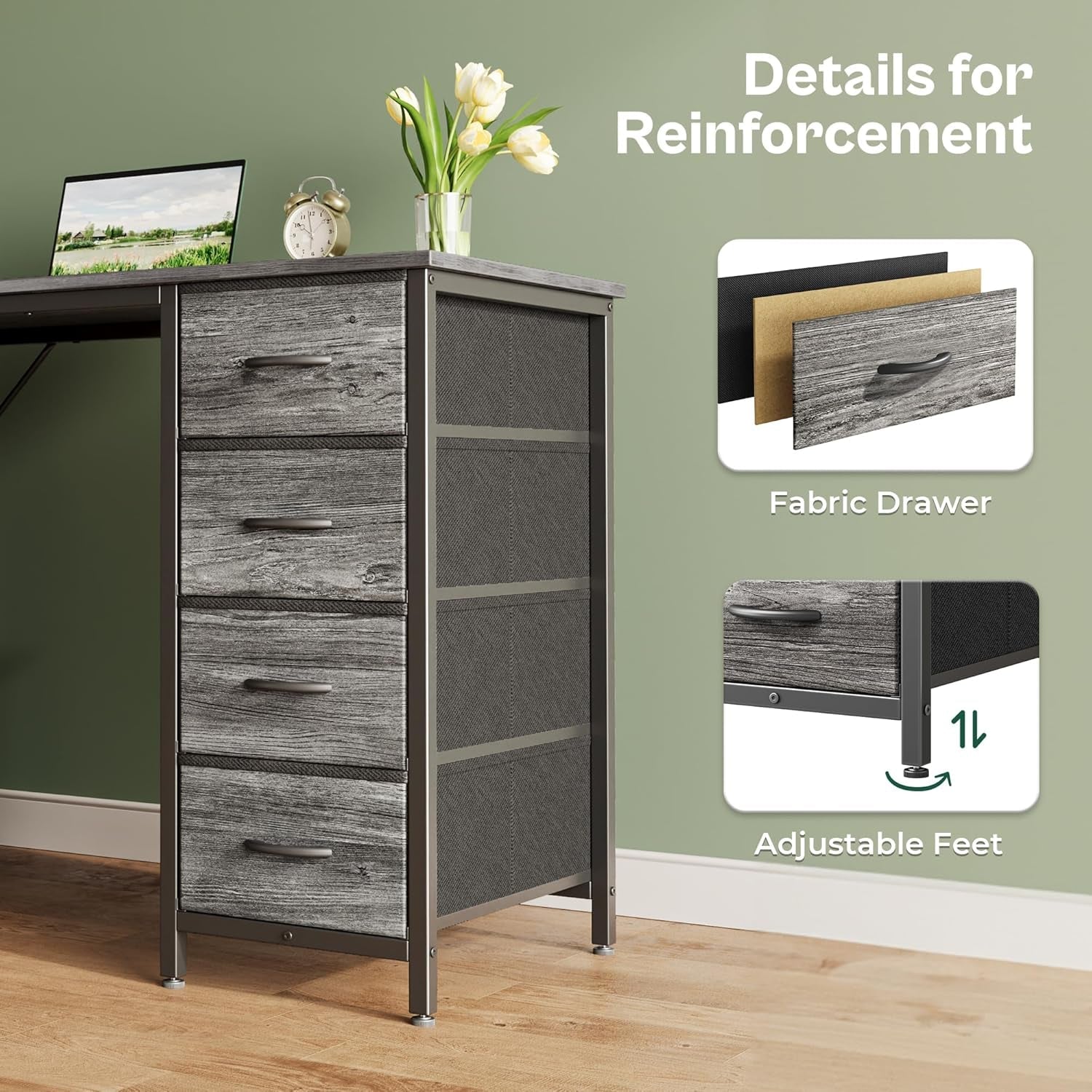 47-Inch Computer Desk With 8 Drawers For Home Office