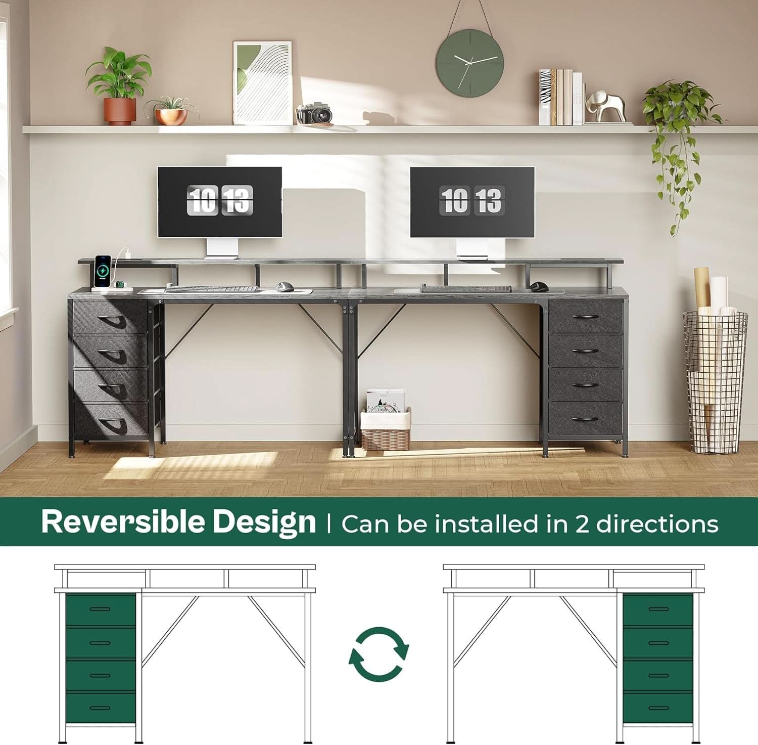 47 Inch Computer Desk With LED Lights For Home Office