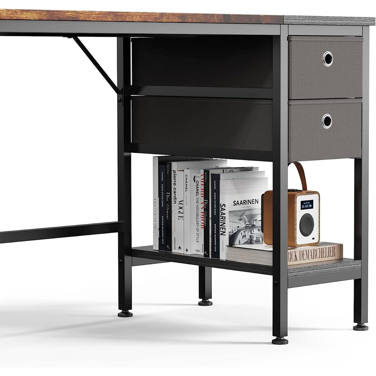 47 Inch Desk With Drawers And Shelves For Home Office