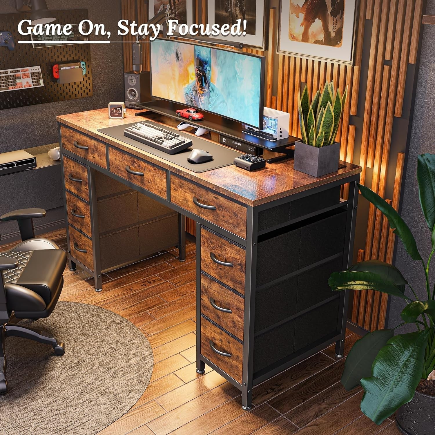 47 Inch Office Desk With USB Charging Outlets For Home Office