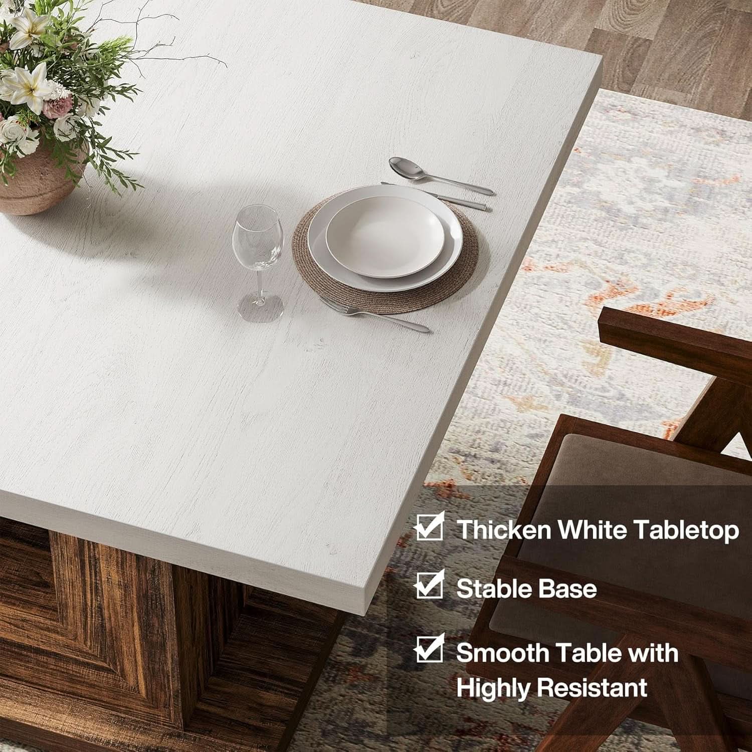 47 Inch Pedestal Dining Table For Small Kitchen Use