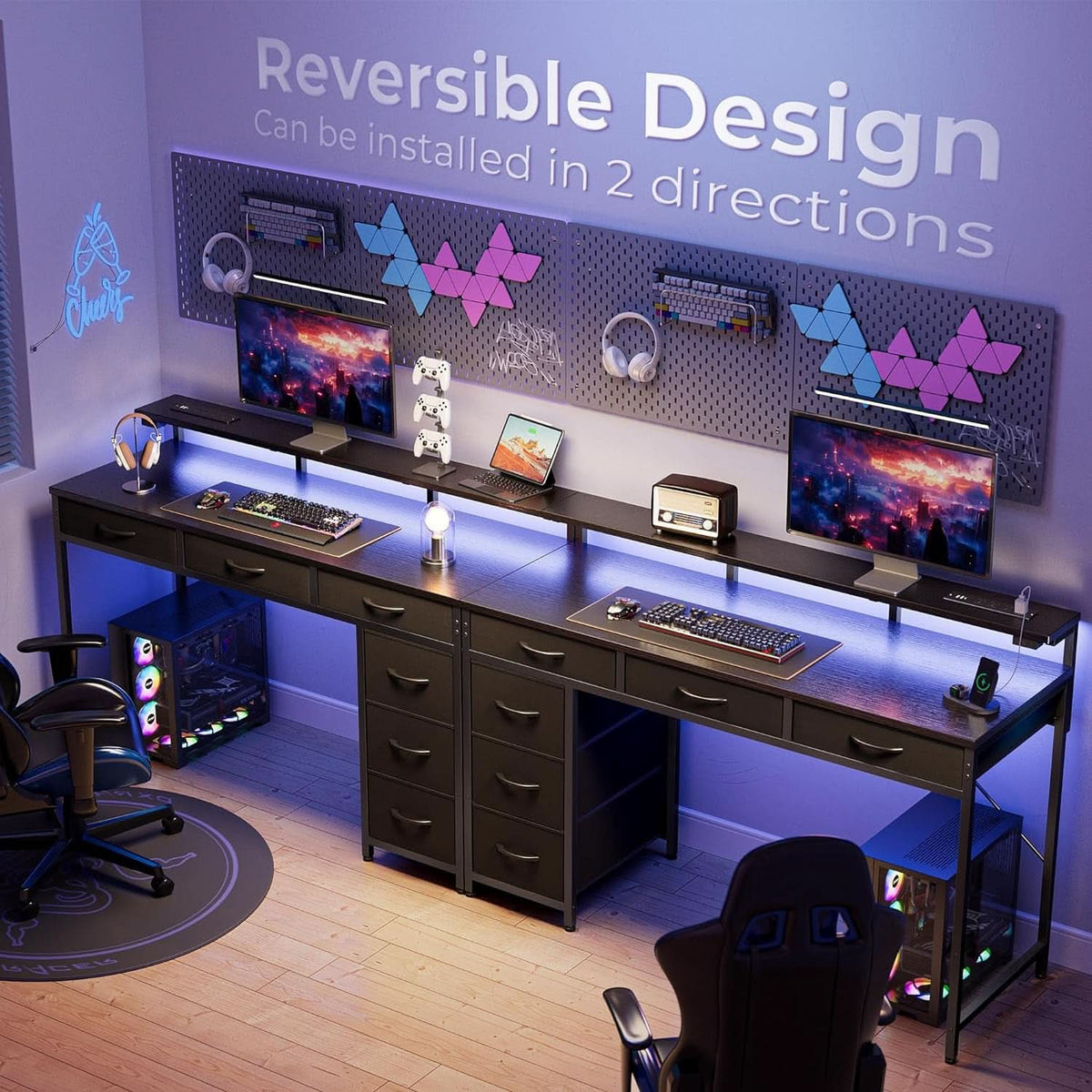 47 Inch RGB Gaming Desk For Home Office And Gaming Setup