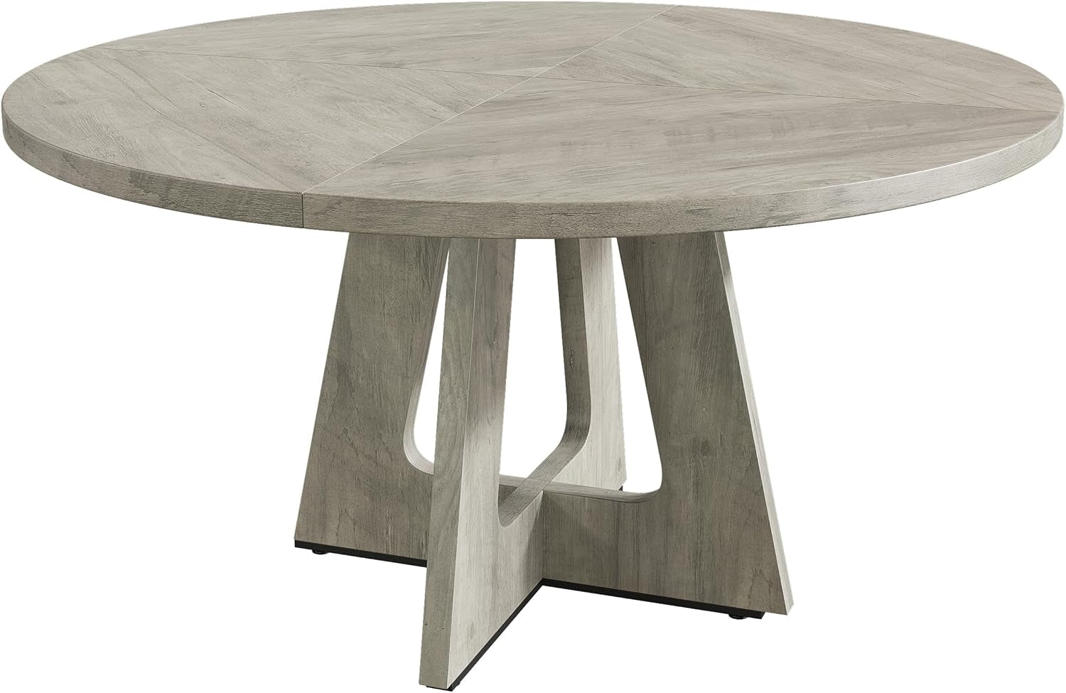 47 Inch Round Dining Table Set Slate Grey Finish Ultra