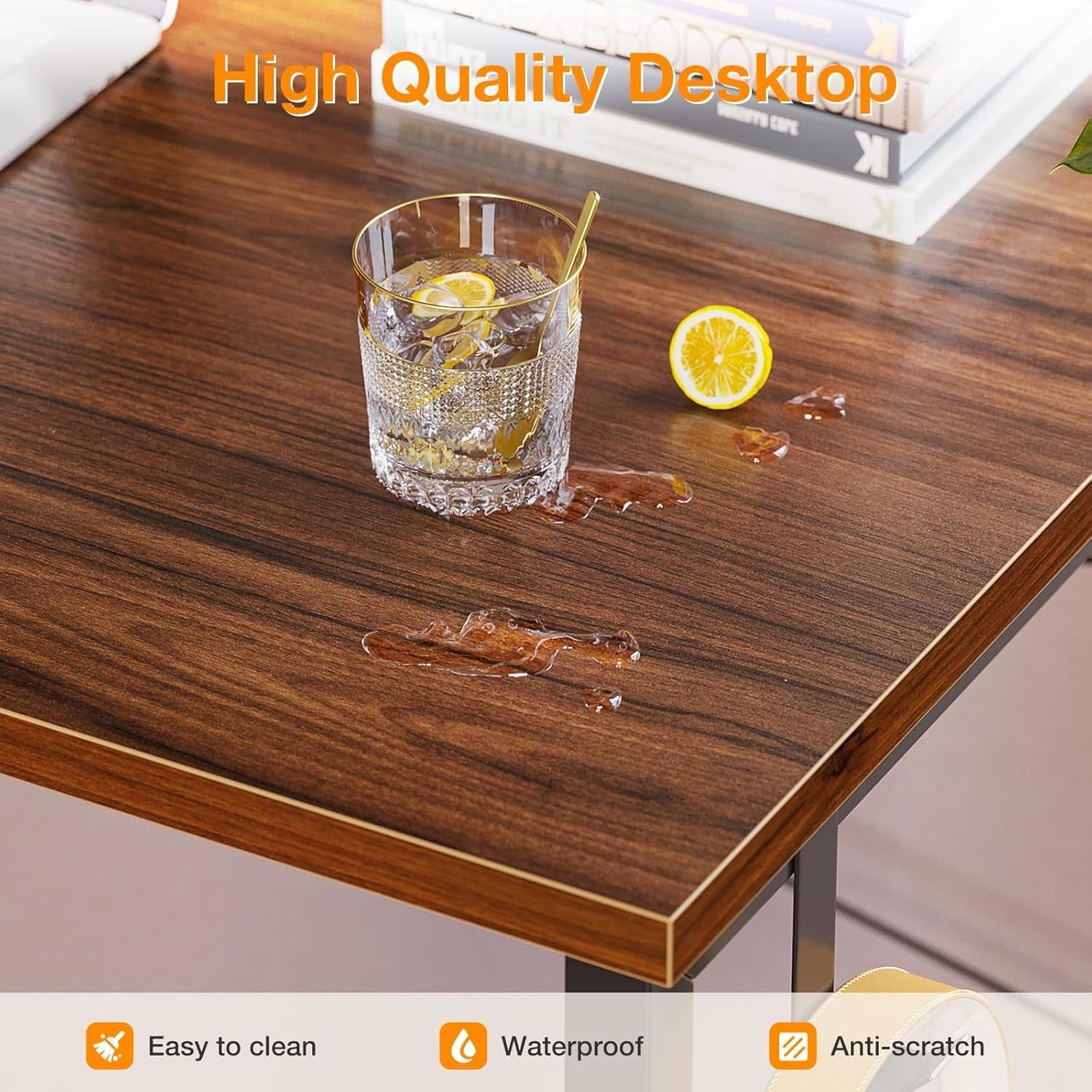 48 Inch Brown Gaming Desk With Storage And Headphone Hook