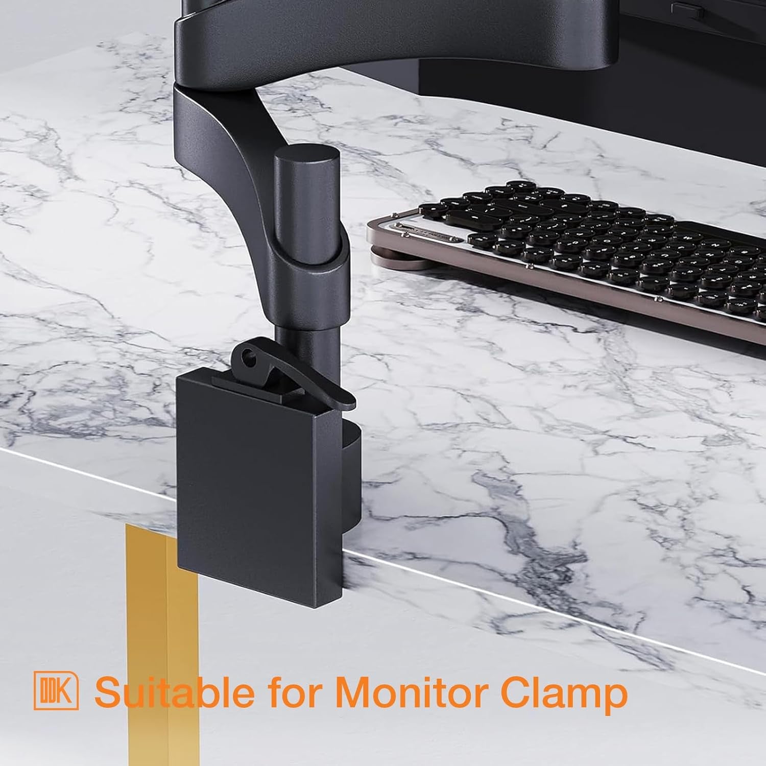 48 Inch Computer Desk White Marble Gold Leg With Storage