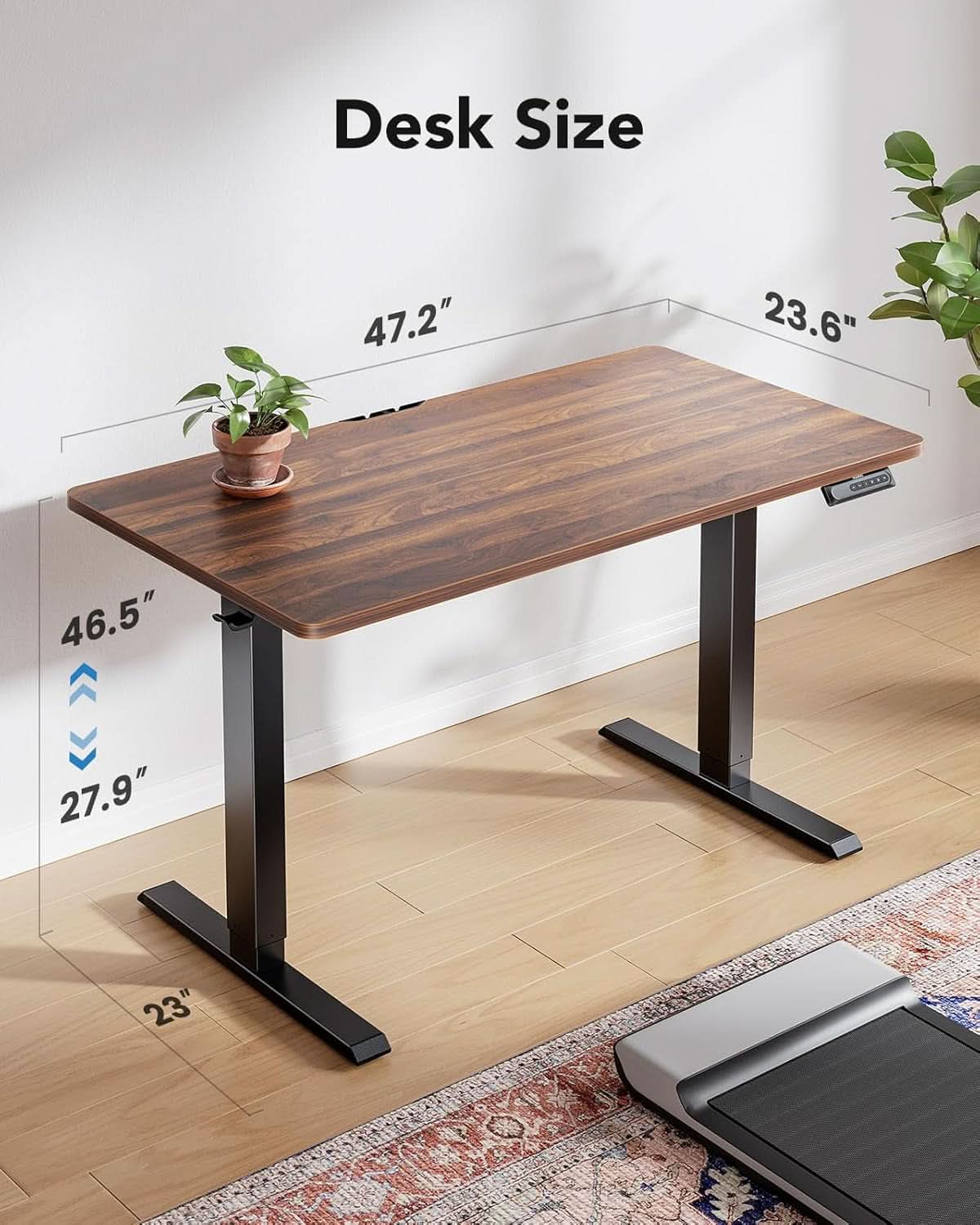 48 Inch Electric Standing Desk With Adjustable Height And Memory Settings