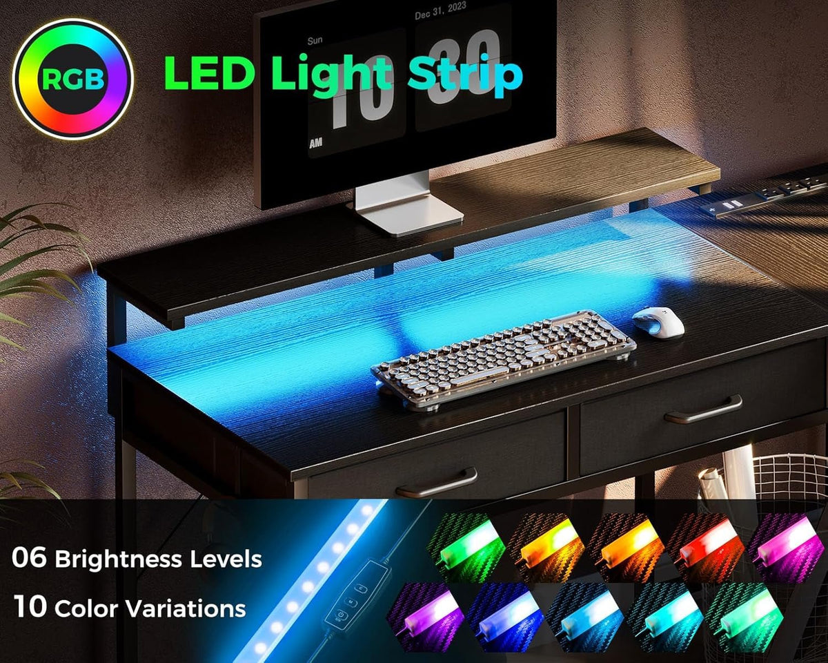48 Inch L Shaped Gaming Desk with USB Ports