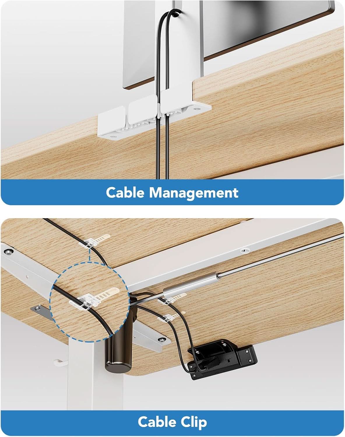 48 Inch Natural Electric Standing Desk With Memory Presets