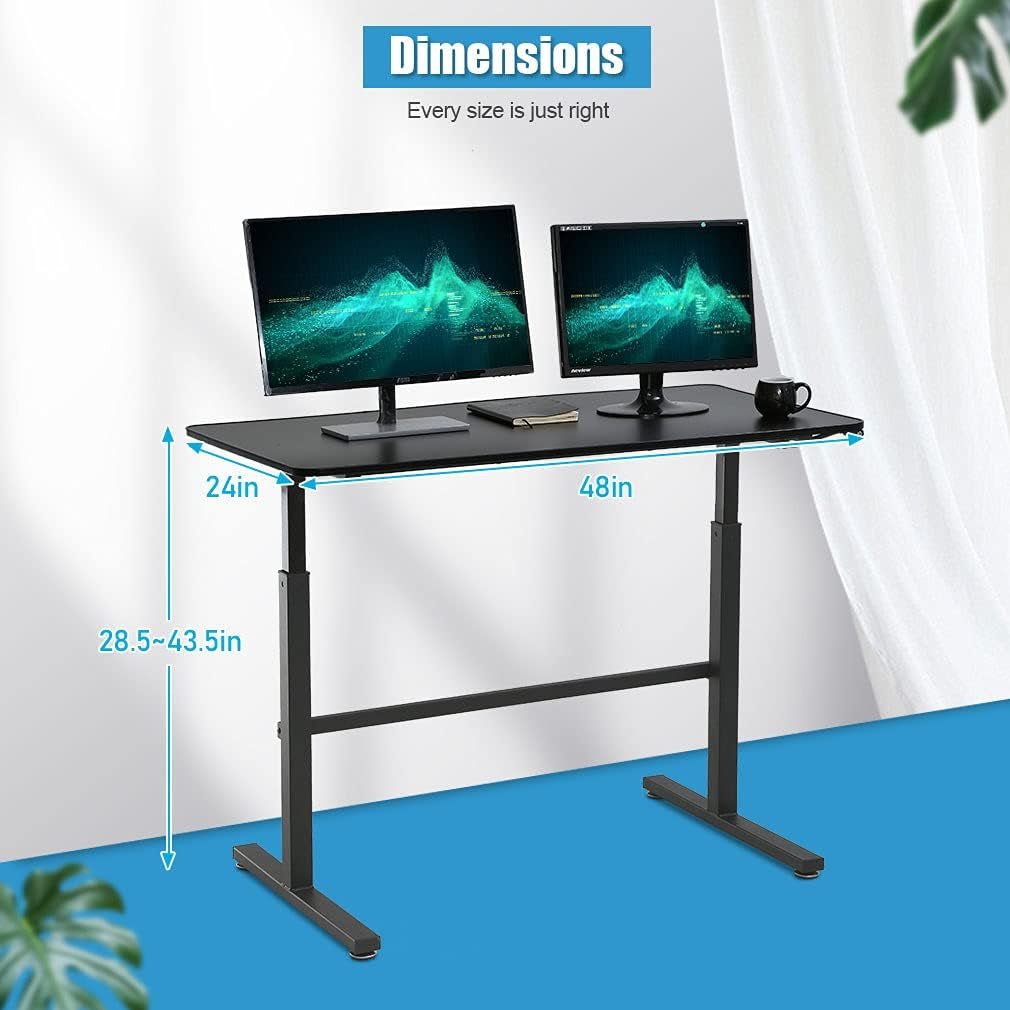 48 Inch Standing Desk Adjustable Height Ergonomic Computer Desk