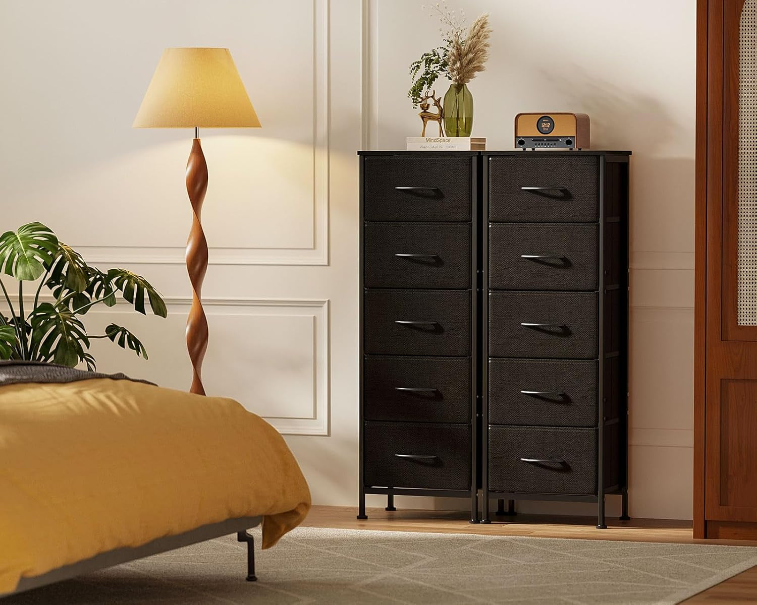 48 Inch Tall Dresser With 5 Drawers Black Metal Frame