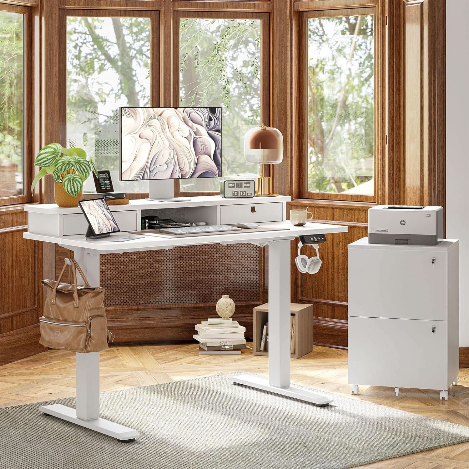 48 X 24 Inch Standing Desk With Drawers Adjustable Height