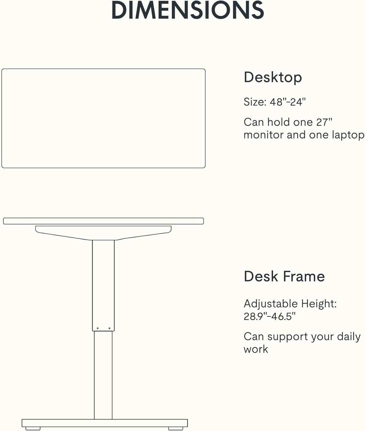 48 X 24 Standing Desk Height Adjustable White Frame Maple