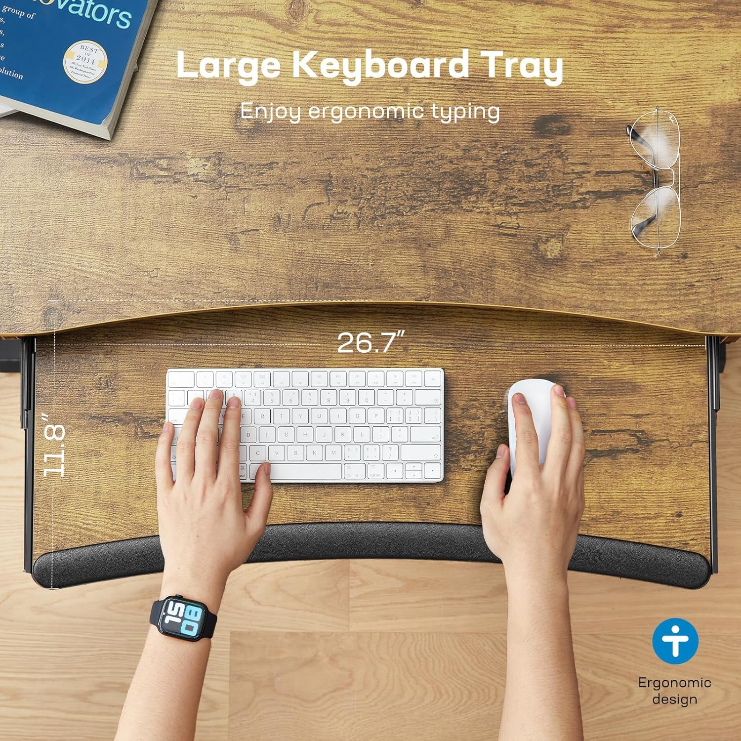 48In Electric Standing Desk With Drawers And Keyboard Tray