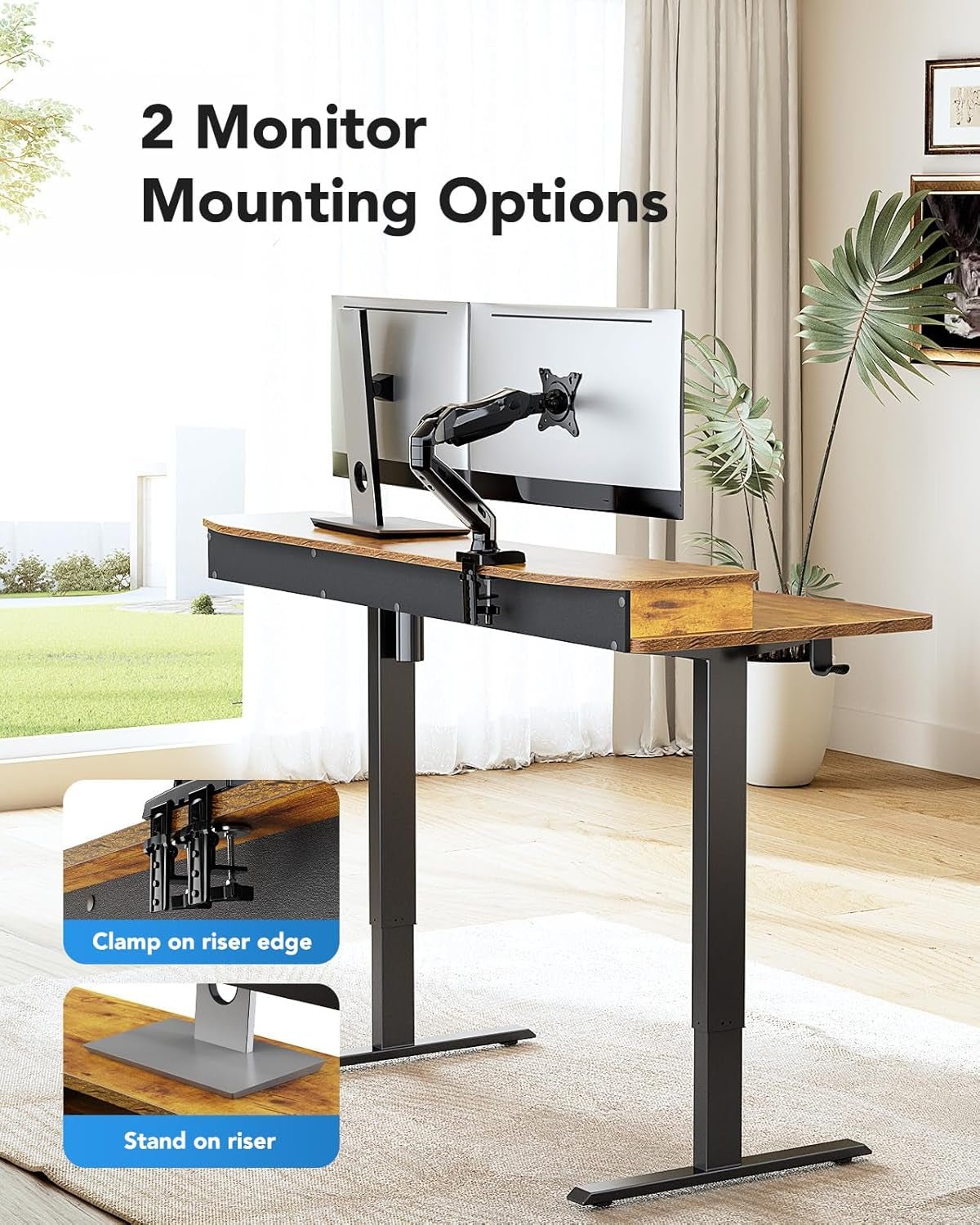 48In Electric Standing Desk With Drawers And Keyboard Tray