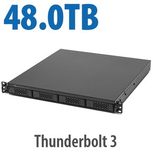 48.0TB (4x12.0TB HDD) Flex 1U4 4-Bay Rackmount Thunderbolt Storage, Docking & PCIe