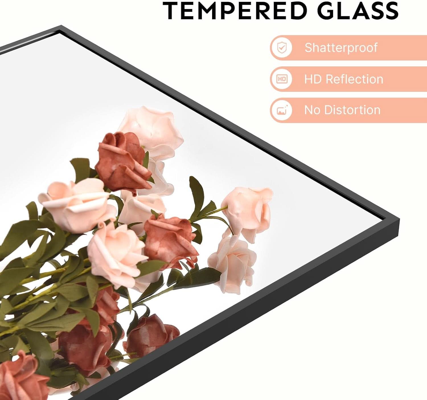 48x14 Inch Full Length Tempered Glass Door Mirror Over Door