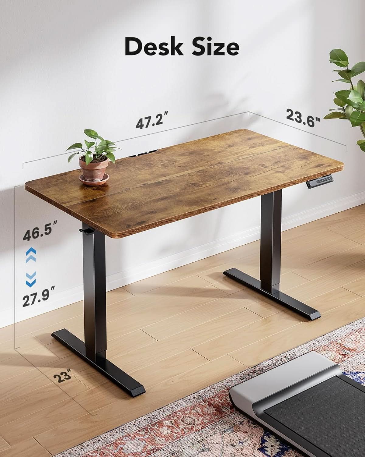 48x24 Inch Electric Standing Desk With Adjustable Height
