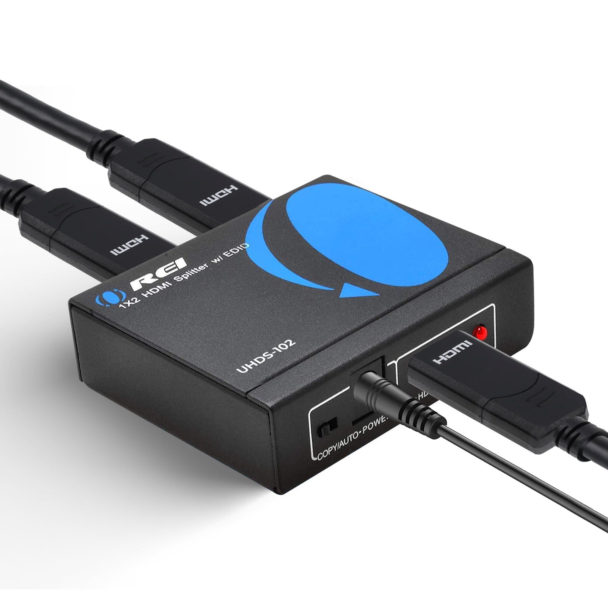 4K 1x2 HDMI Splitter: 1-in 2-out, EDID (HDS-102)