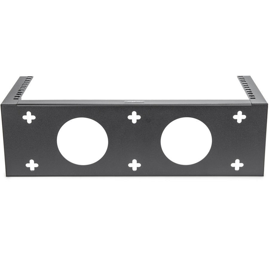 4U 19in Steel Vertical Wall Mount Rack Bracket - Fully assembled with cage screws and