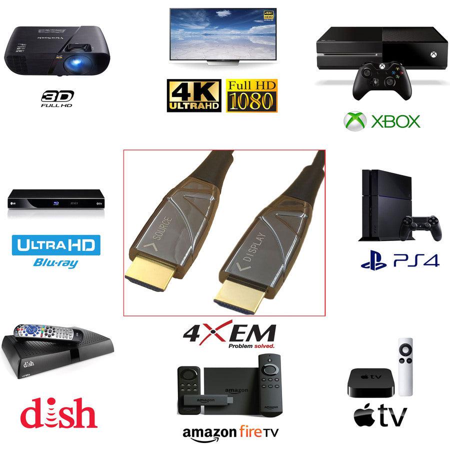 4XEM 15M 50FT Active Optical Fiber 2.0 HDMI 4XFIBERHDMI15M