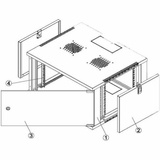 4XEM 15U 24" Deep Wall Mount Server Rack