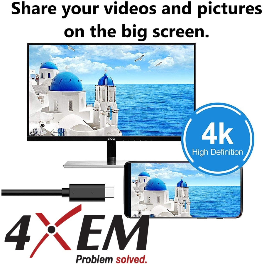 4XEM 3ft/1m USB-C TO USB-C Cable M/M USB 3.1 GEN 2 10 Gbps Black 4XUSBCC31G23