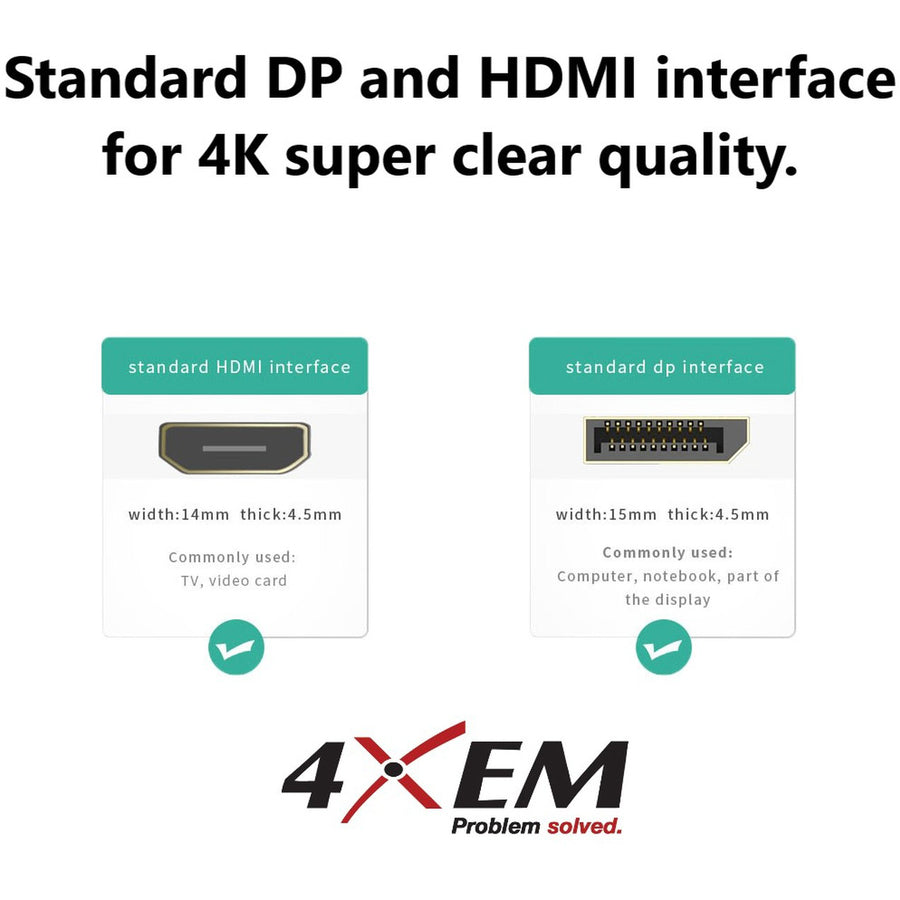 4XEM 4K Displayport to HDMI Adapter 4XDPHDMI4K