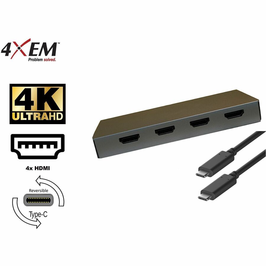 4XEM 6-in-1 4 HDMI port USB-C Dock 4XUSBCHUB09