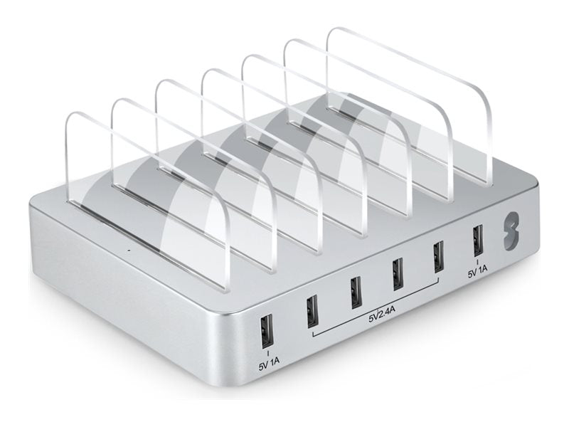 4XEM - Charging station - 50 Watt - 10 A - 6 output connectors (6 x USB) - white