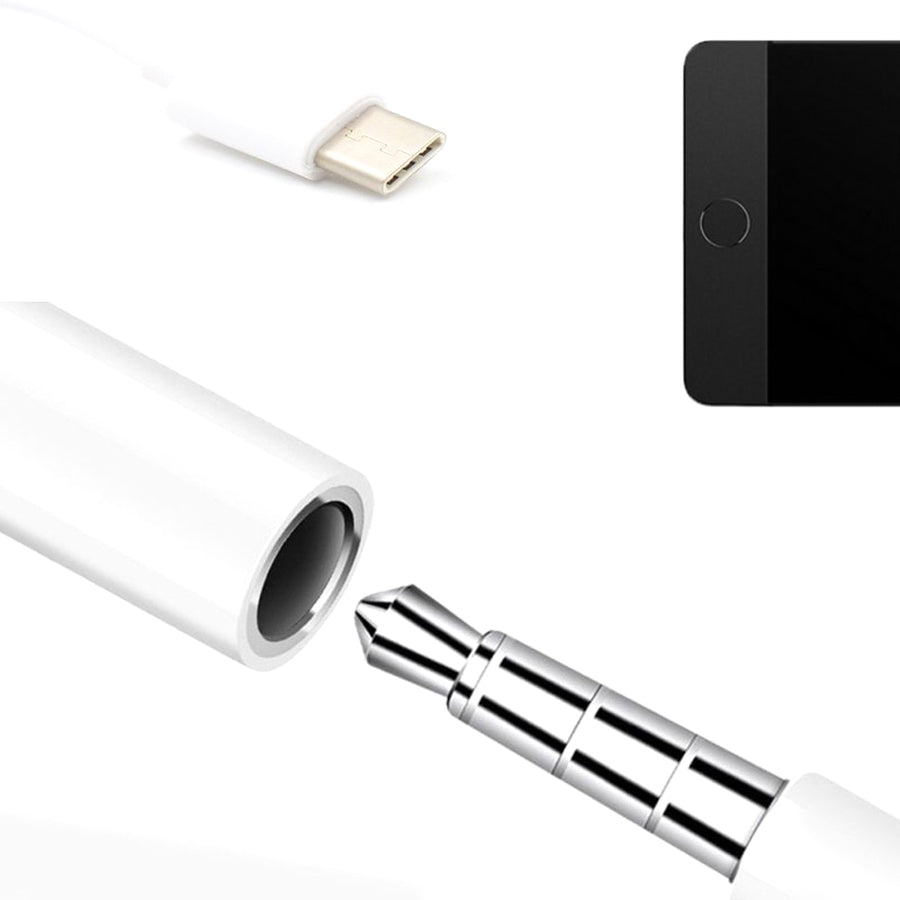 4XEM USB-C Male TO 3.5MM Female Adapter White 4XUSBC35MMW