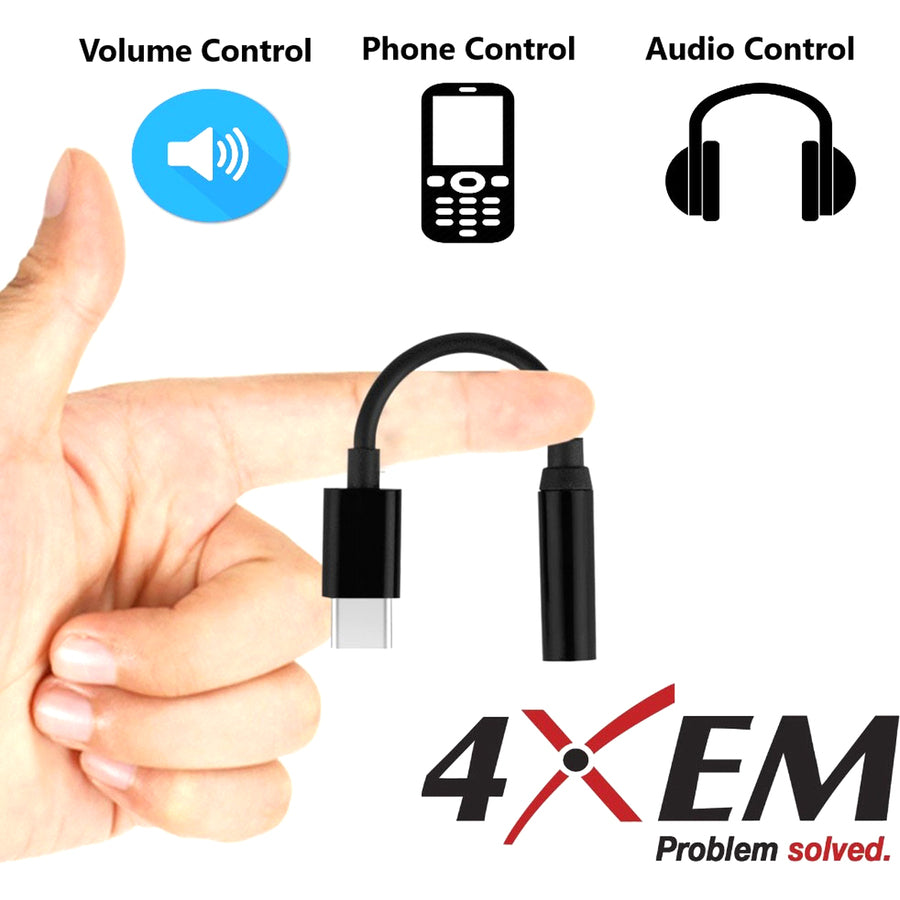 4XEM USB-C Male To 3.5mm Female Adapter Black 4XUSBC35MMB