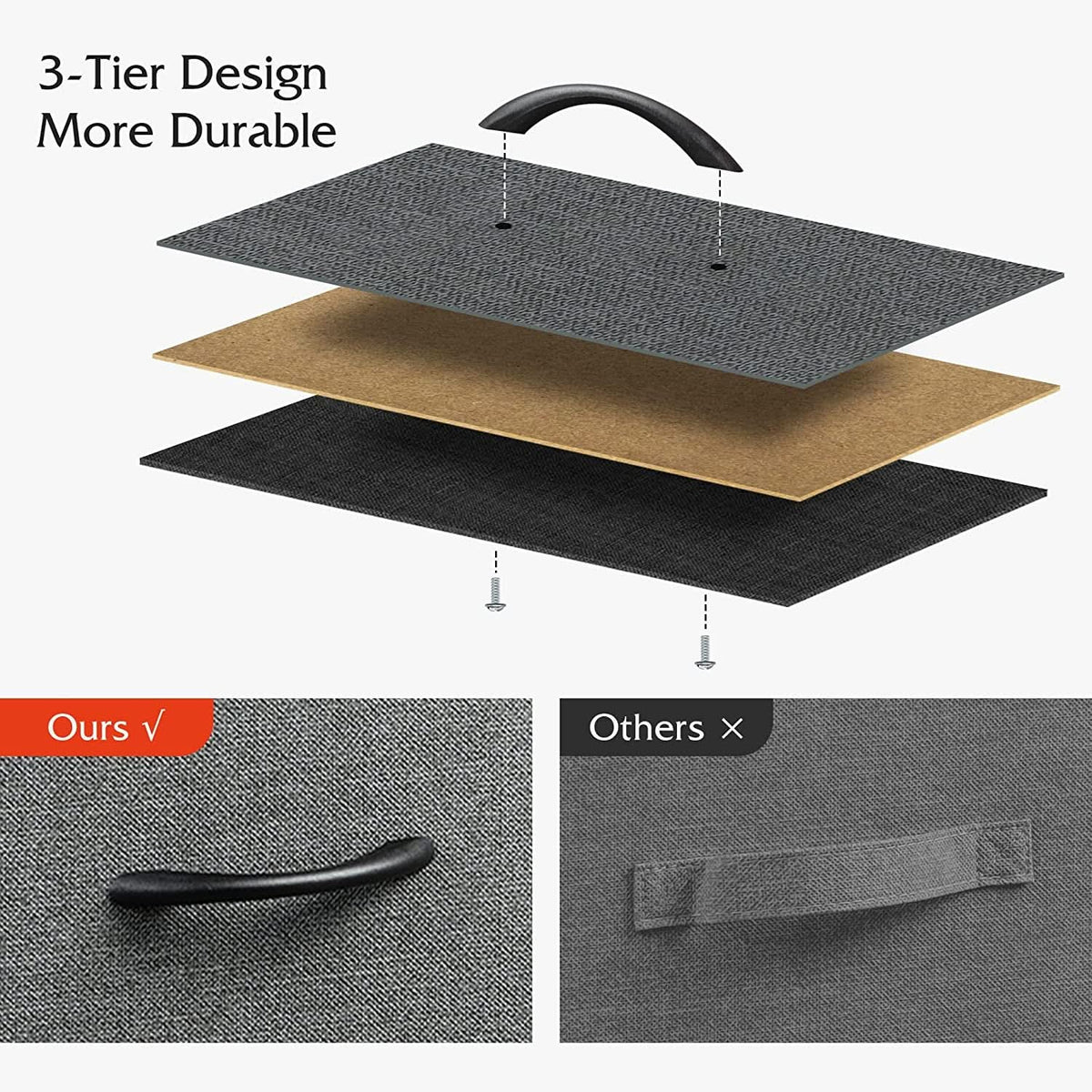 5 Drawer Fabric Dresser Organizer For Bedroom Storage