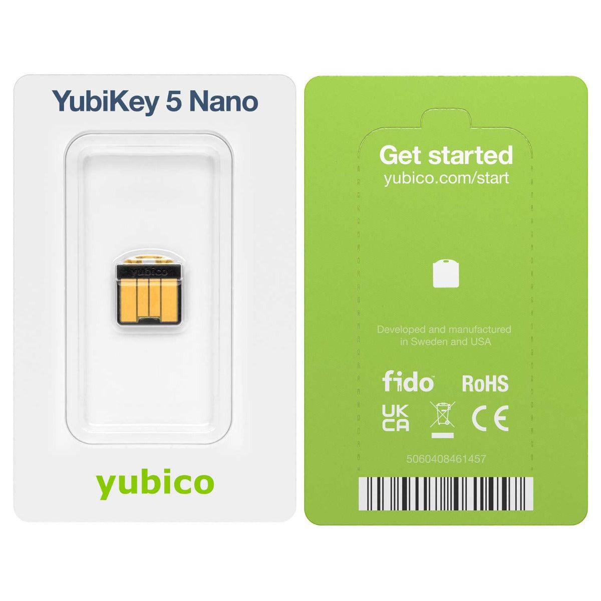 5 Nano Two Factor Auth Sec Key,Blister Pk Usb A Port Small Profile