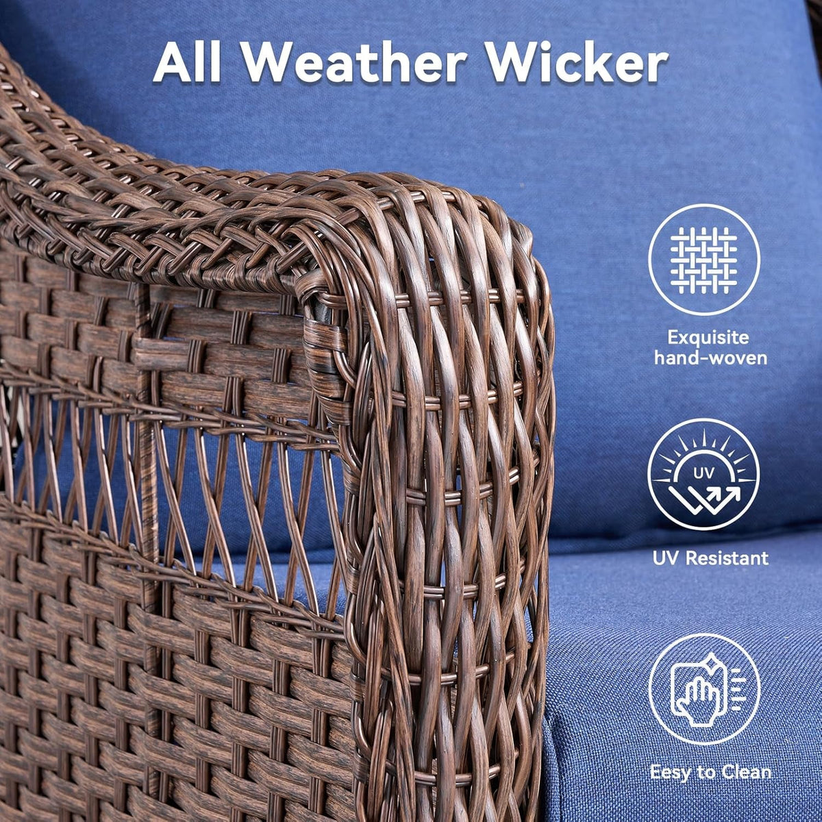 5-Piece Conversation Set in Dark Gray All-Weather Wicker