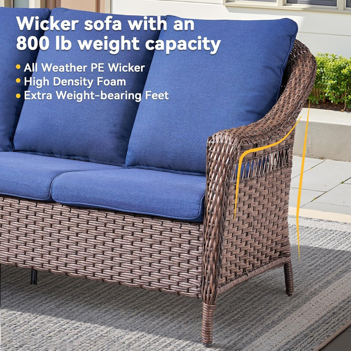 5-Piece Conversation Set in Dark Gray All-Weather Wicker
