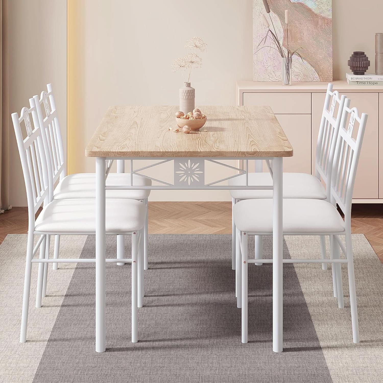 5 Piece Deluxe Dining Room Table Set Elite Edition For Four Chairs