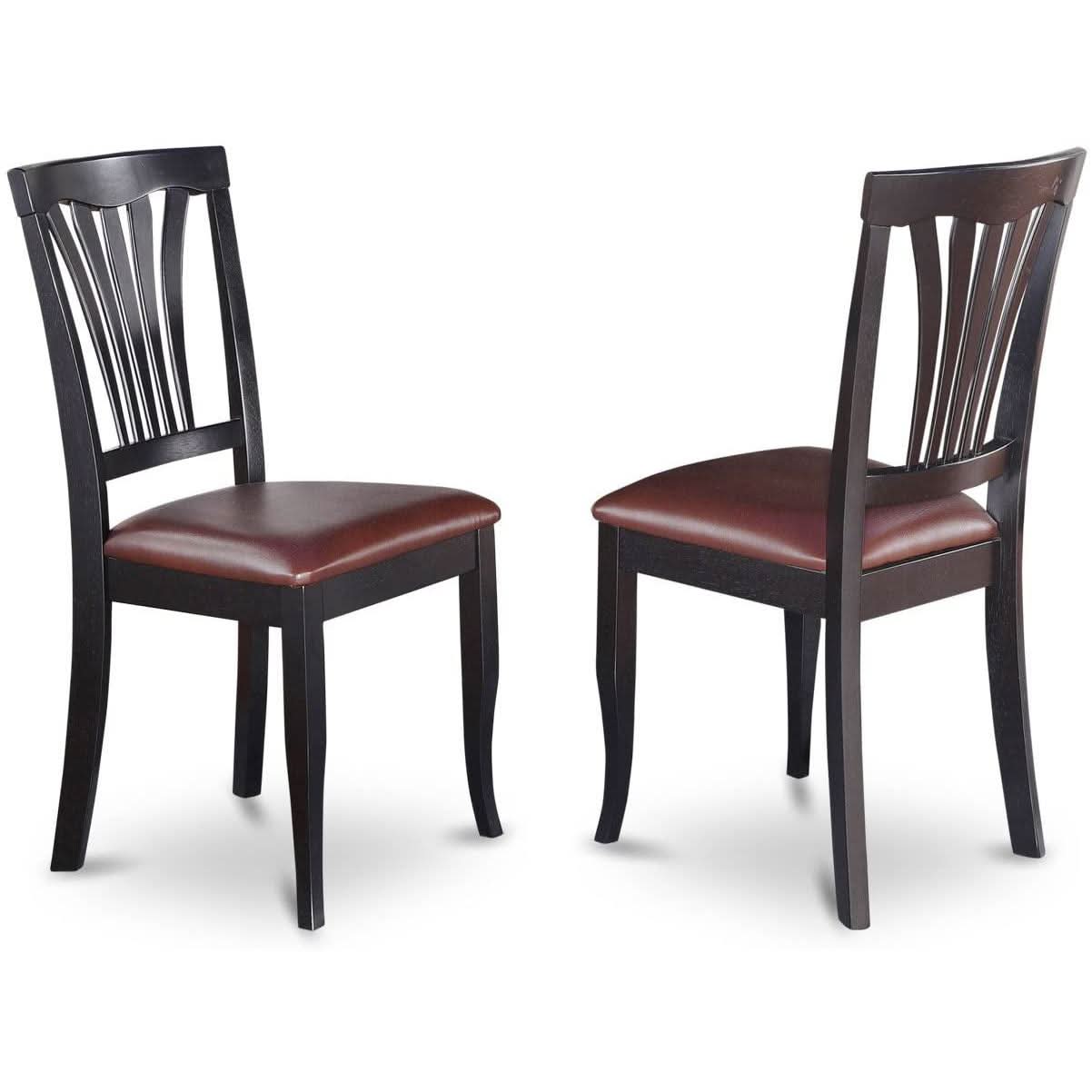 5 Piece Drop Leaf Dining Table Set Black Faux Leather